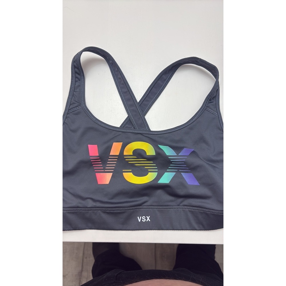 Victoria's Secret VSX Sport Rainbow Logo Criss-Cross Sports Bra